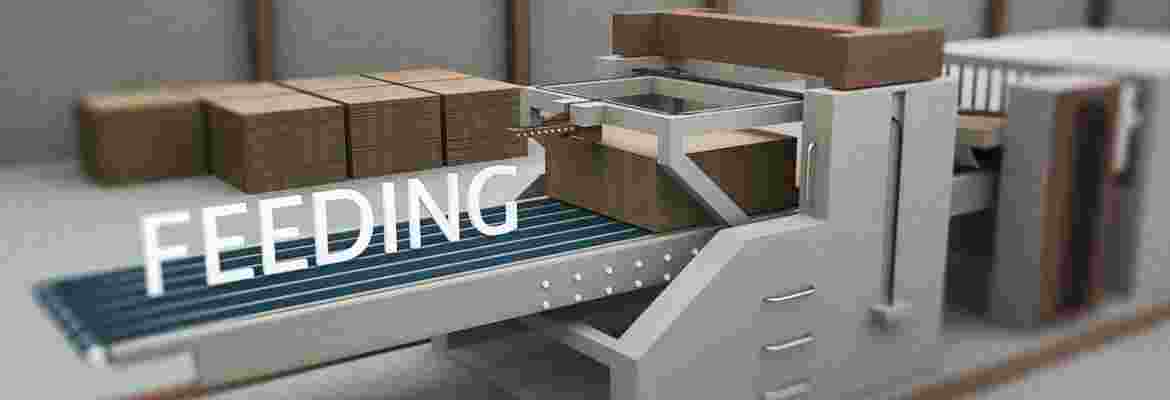 （前置）进料带可实现连续不断的纸板供应，用于进一步加工；位于其他机器之间，为 Flexo 糊盒机和制壳机提供原料。 